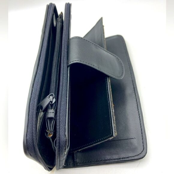Jobar Lambskin Black Patch Multifunctional Wallet/Clutch Like New - Picture 3 of 9